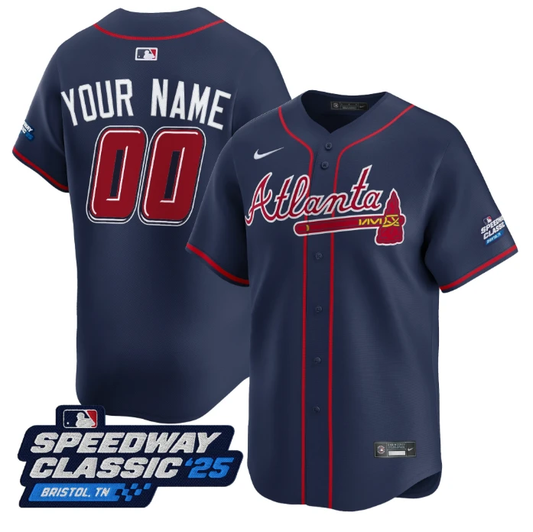 Custom Atlanta Braves Jersey Name, Number Speedway Classic Stitched Navy by My Store