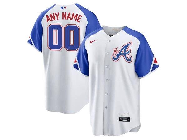 Custom Atlanta Braves White City Connect Jersey by My Store