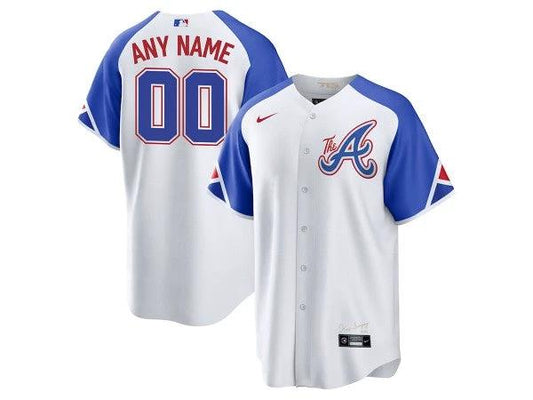 Custom Atlanta Braves White City Connect Jersey by My Store