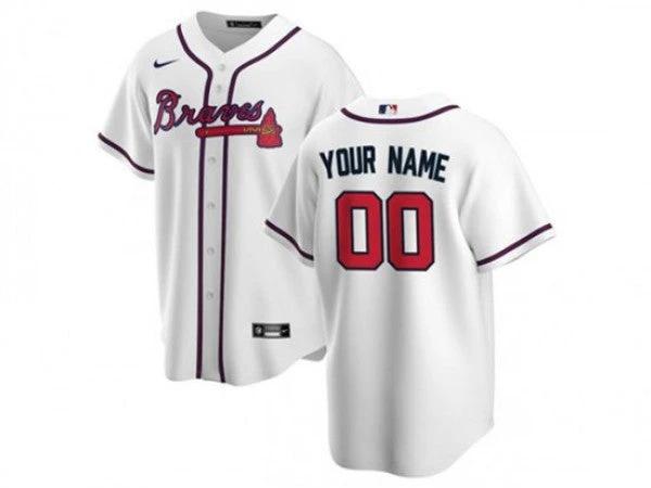 Custom Atlanta Braves White Home Cool Base Jersey by My Store