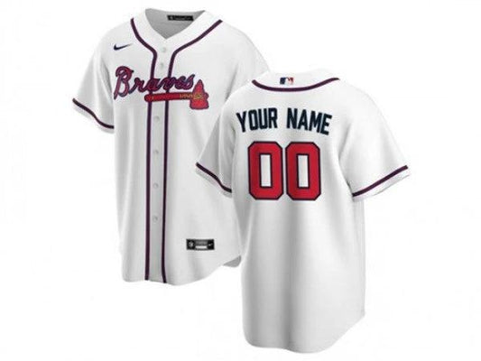 Custom Atlanta Braves White Home Cool Base Jersey by My Store