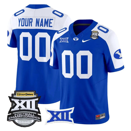 Custom BYU Cougars Jersey 2025 Big 12 Championship Vapor Stitched Royal Alternate by NCAA Football Jersey