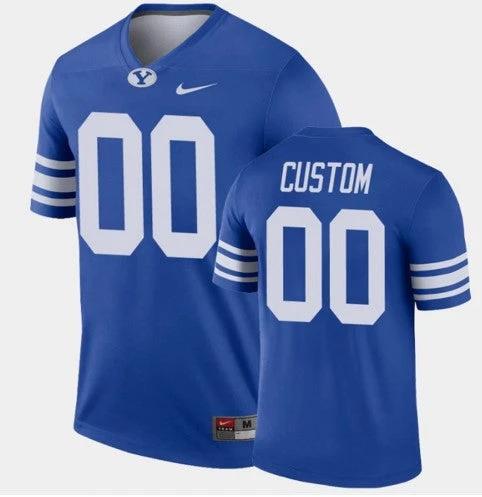 Custom BYU Cougars Jersey Name and Number NCAA College Football Legend Royal by My Store