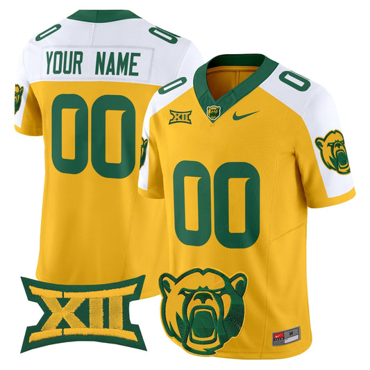 Custom Baylor Bears Jersey Name, Number 2025 Limited Stitched Gold Alternate by NCAA Football Jersey