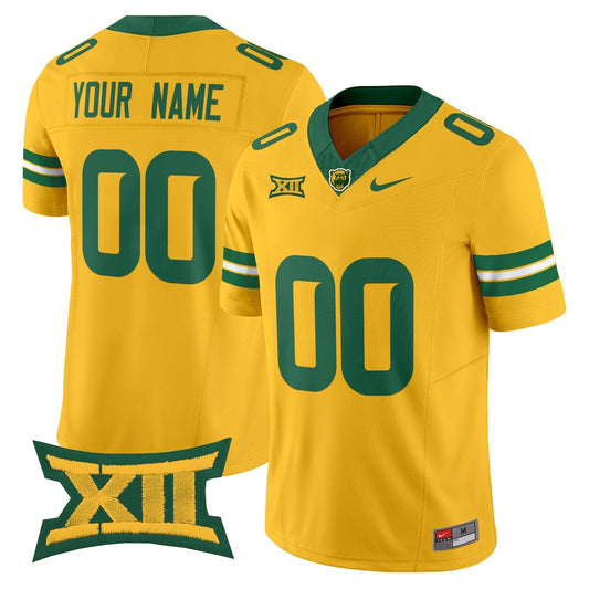 Custom Baylor Bears Jersey Name, Number 2025 Limited Stitched Gold by NCAA Football Jersey