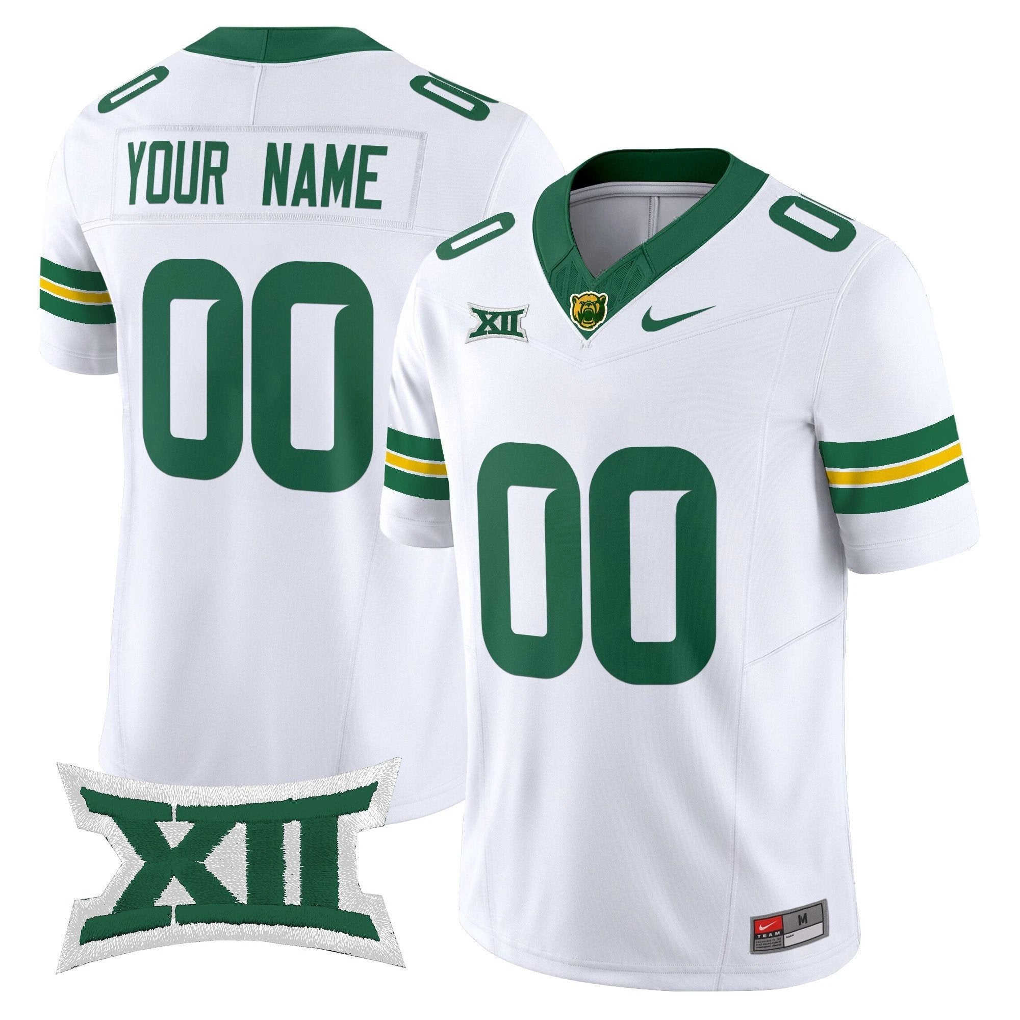 Custom Baylor Bears Jersey Name, Number 2025 Limited Stitched White by NCAA Football Jersey
