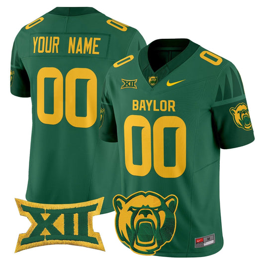 Custom Baylor Bears Jersey Name, Number 2025 V2 Stitched Green by NCAA Football Jersey