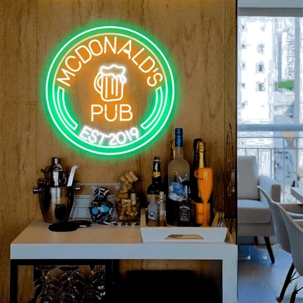 Custom Beer Bar Neon Signage Bar Name Neon Sign by Neonchics