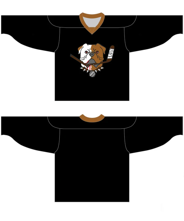 Custom Black Sudbury Bulldogs Hockey Jersey by Hockey David