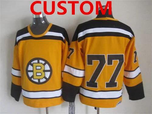 Custom Boston Bruins 1959-60 Yellow CCM Vintage Throwback Jersey by Hockey David