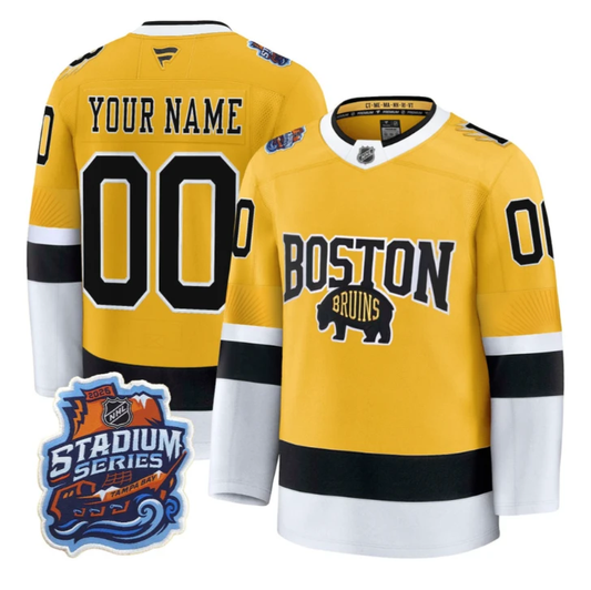 Custom Boston Bruins Jersey Name, Number 2026 Stadium Series Premium Stitched by Hockey David