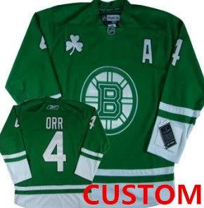 Custom Boston Bruins St. Patrick's Day Green Jersey by Hockey David