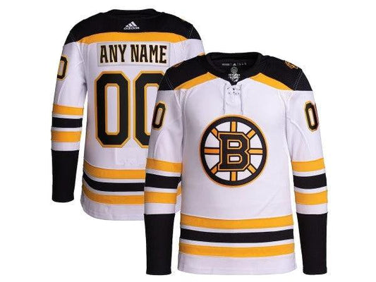 Custom Boston Bruins White Away Jersey by Hockey David
