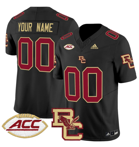 Custom Boston College Eagles Jersey 2024 Limited Stitched Black by NCAA Football Jersey