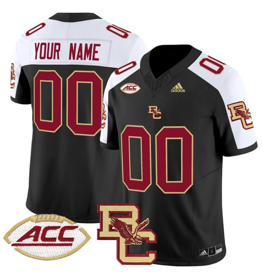 Custom Boston College Eagles Jersey 2024 Limited Stitched Black Alternate by NCAA Football Jersey