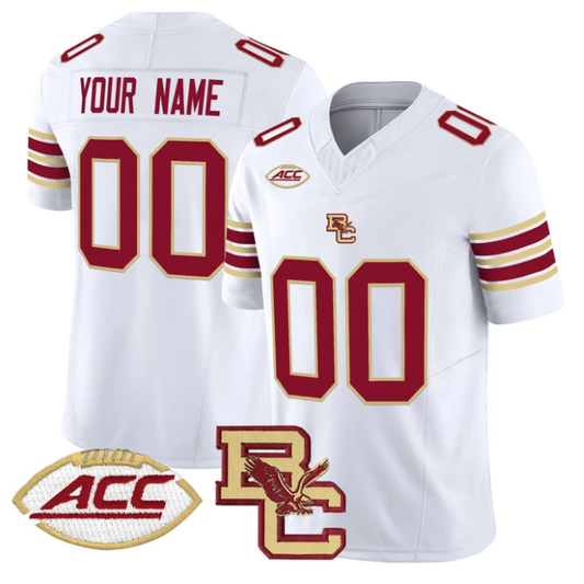 Custom Boston College Eagles Jersey 2025 Vapor Limited Stitched White by NCAA Football Jersey