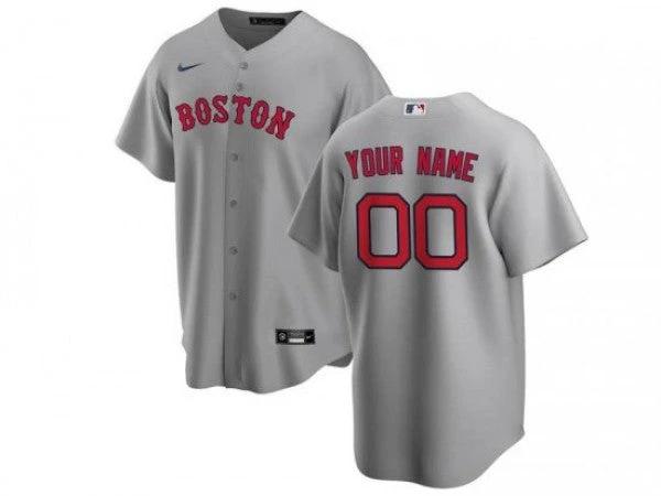Custom Boston Red Sox Gray Cool Base Jersey by My Store