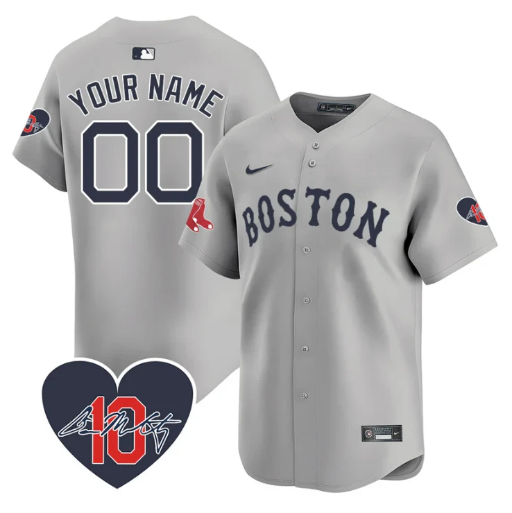 Custom Boston Red Sox Jersey Dave McCarty Memorial Patch Stitched Gray by My Store