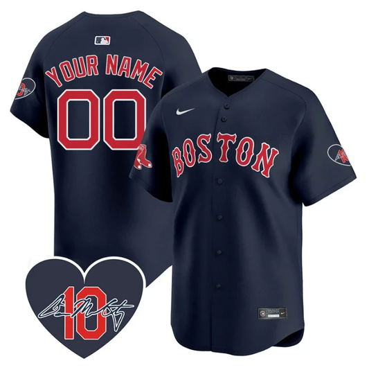 Custom Boston Red Sox Jersey Dave McCarty Memorial Patch Stitched Navy by My Store