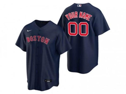 Custom Boston Red Sox Navy Cool Base Jersey by My Store
