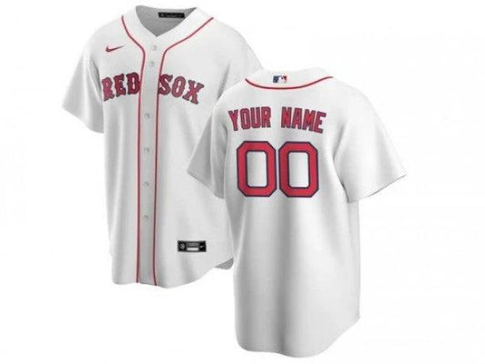 Custom Boston Red Sox White Cool Base Jersey by My Store