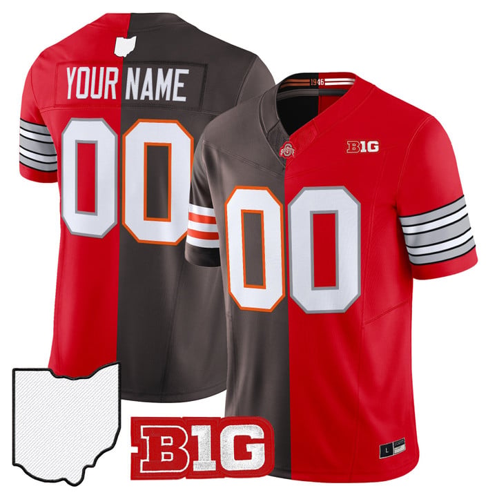 Custom Browns Buckeyes College Football Jersey Split Vapor Limited Stitched by My Store NCAA Football Jerseys