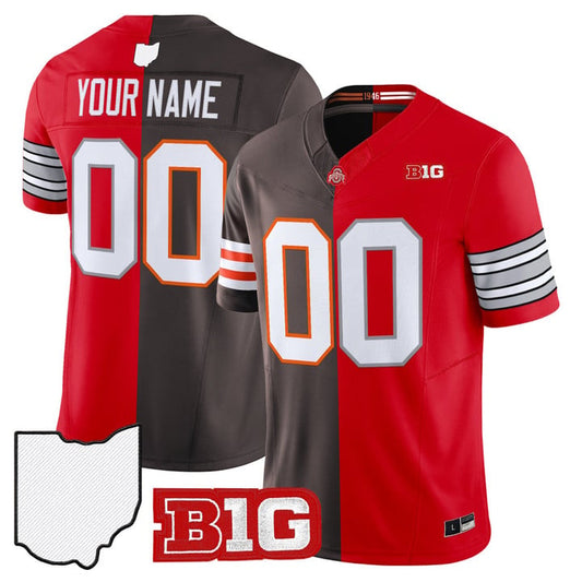 Custom Browns Buckeyes College Football Jersey Split Vapor Limited Stitched by My Store NCAA Football Jerseys
