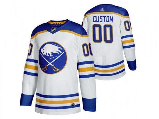 Custom Buffalo Sabres White Away Jersey by Hockey David