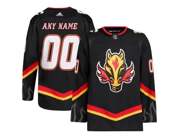 Custom Calgary Flames Black Alternate Jersey by Hockey David
