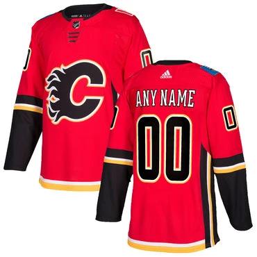 Custom Calgary Flames Red Home 2017-2018 Hockey Stitched NHL Jersey by Hockey David