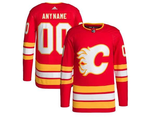 Custom Calgary Flames Red Home Jersey by Hockey David