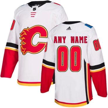 Custom Calgary Flames White Home 2017-2018 Hockey Stitched NHL Jersey by Hockey David