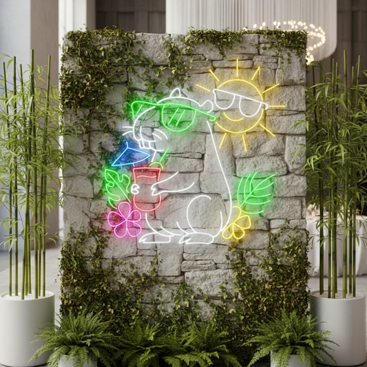Custom Capybara Summer Vibes Neon Sign by Neonchics