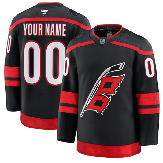Custom Carolina Hurricanes Jersey Name and Number Premium All Stitched Black by Hockey David