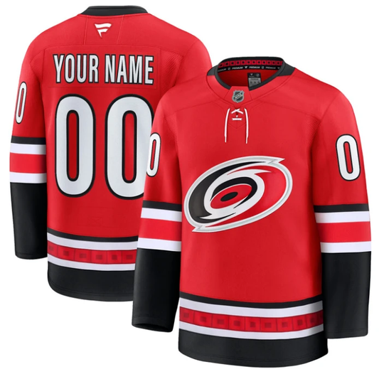 Custom Carolina Hurricanes Jersey Name and Number Premium All Stitched Red by Hockey David