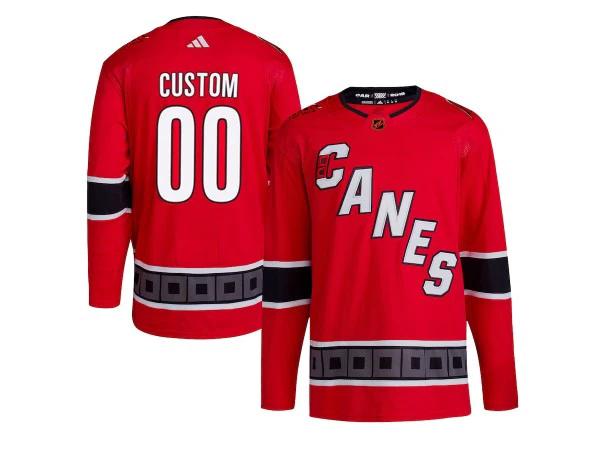 Custom Carolina Hurricanes Red Reverse Retro 2.0 Jersey by Hockey David