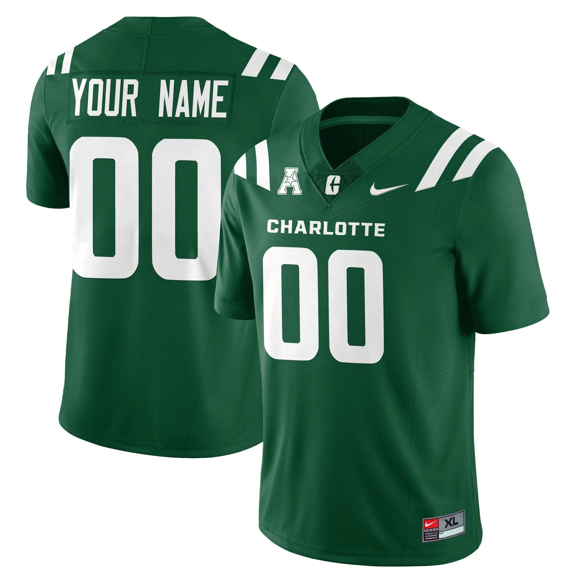 Custom Charlotte 49ers Jersey Name, Number Football 2025 Limited Stitched Green by My Store