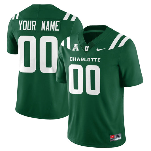Custom Charlotte 49ers Jersey Name, Number Football 2025 Limited Stitched Green by My Store