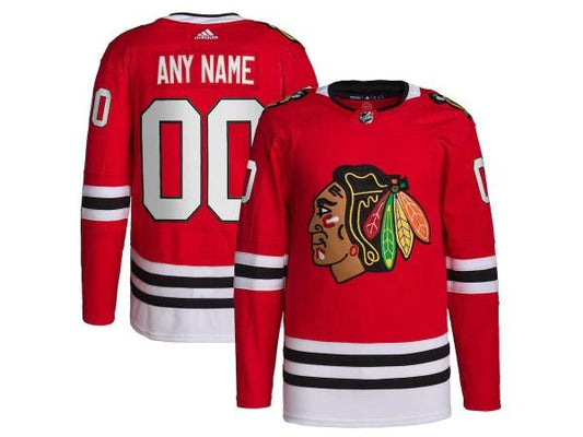 Custom Chicago Blackhawks Red Home Jersey by Hockey David