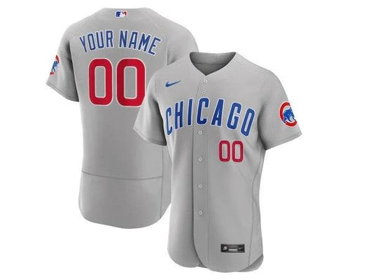 Custom Chicago Cubs Flex Base Jersey -Gray by My Store
