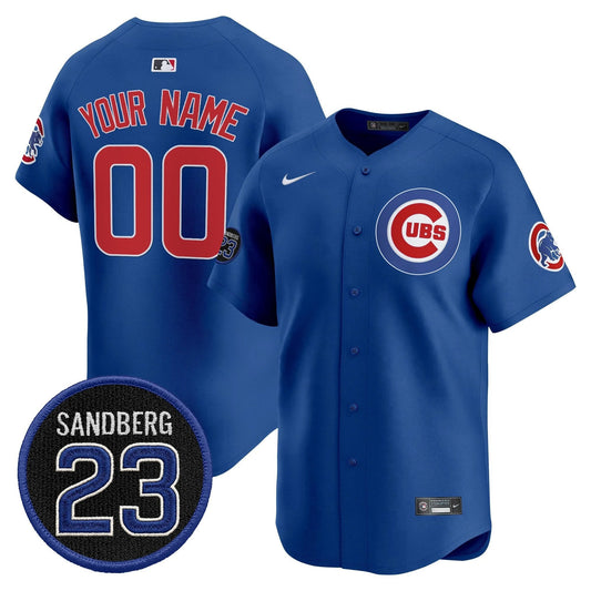 Custom Chicago Cubs Jersey Ryne Sandberg Tribute Stitched Royal by My Store