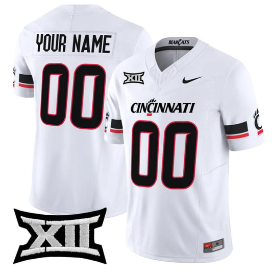 Custom Cincinnati Bearcats Jersey Name, Number 2025 Vapor Limited Stitched White by NCAA Football Jersey