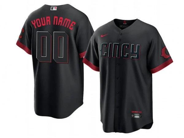 Custom Cincinnati Reds Black City Connect Limited Jersey by My Store