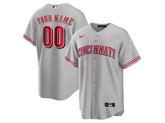 Custom Cincinnati Reds Cool Base Jersey - Gray by My Store