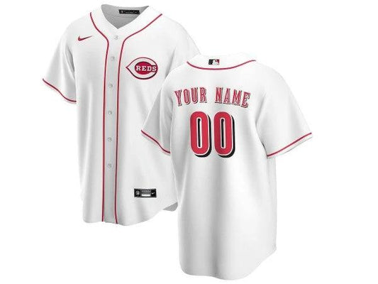 Custom Cincinnati Reds Cool Base Jersey - White by My Store