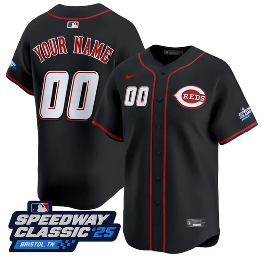 Custom Cincinnati Reds Jersey Name, Number Speedway Classic Stitched Black by My Store