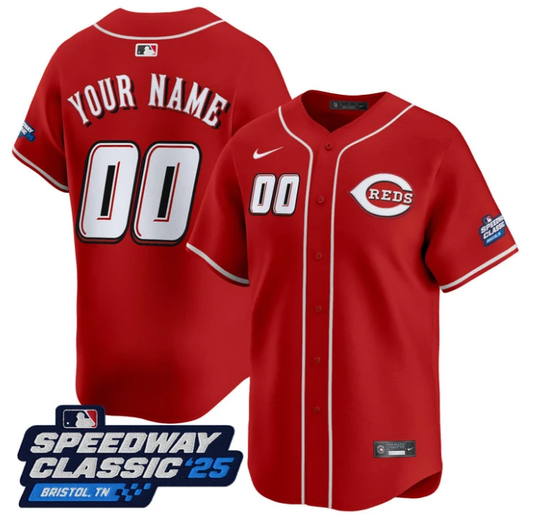 Custom Cincinnati Reds Jersey Name, Number Speedway Classic Stitched Red by My Store