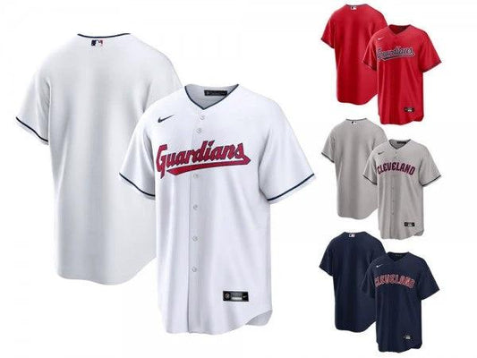 Custom Cleveland Guardians Cool Base Jersey - RedNavyWhiteGray by My Store