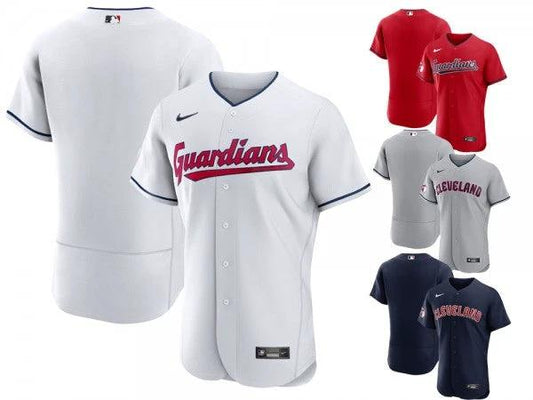 Custom Cleveland Guardians Flex Base Jersey - RedNavyWhite Gray by My Store