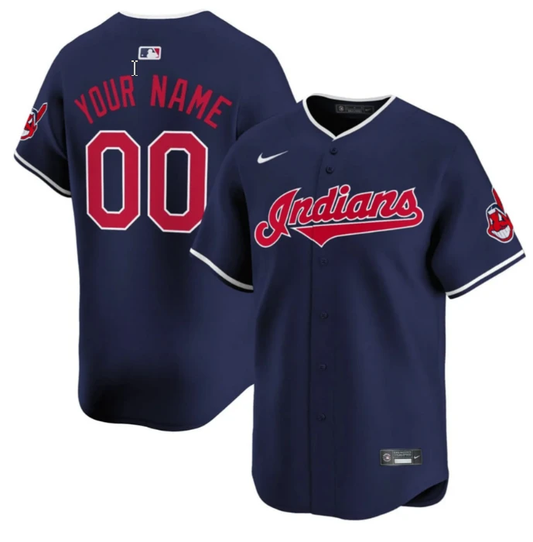 Custom Cleveland Indians Jersey Name and Number Navy All Stitched by My Store